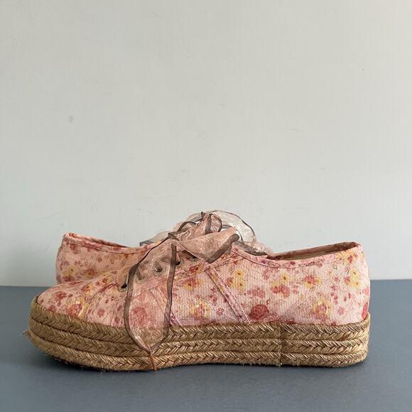 Superga x LoveShackFancy 2730 Tokyo Pink Floral Espadrille Platform Sneakers - Picture 7 of 12